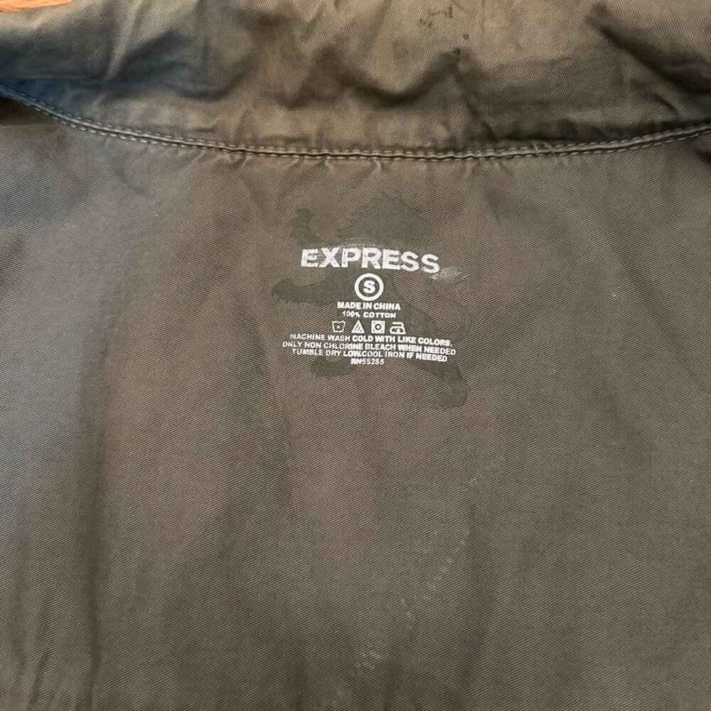 EXPRESS Women's Army Green Cotton Jacket - Picture 3 of 6